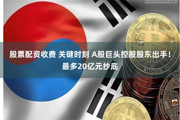 股票配资收费 关键时刻 A股巨头控股股东出手！最多20亿元抄底