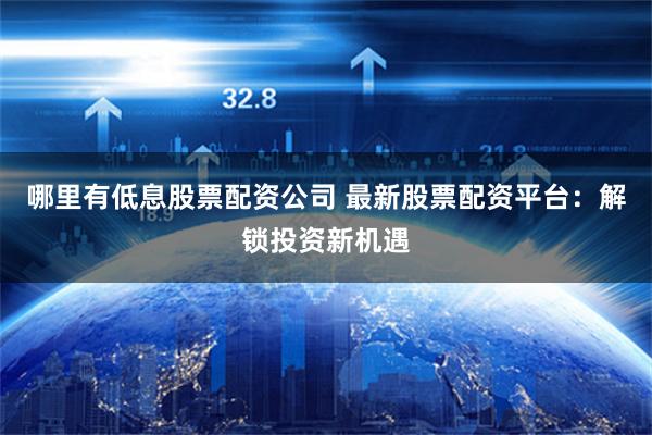 哪里有低息股票配资公司 最新股票配资平台：解锁投资新机遇